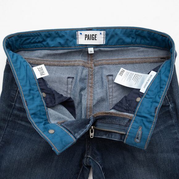 Paige Dark Wash Mid-Rise Skyline Skinny Jeans Size 26 - Picture 4 of 10